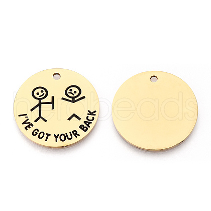 201 Stainless Steel Pendants STAS-T064-37G-17-1