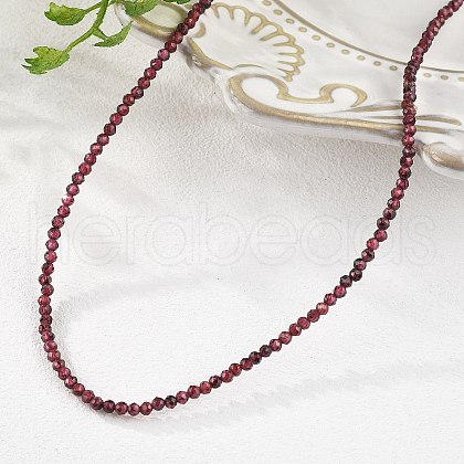 Natural Garnet Beaded Necklaces NJEW-K114-A-A04-1