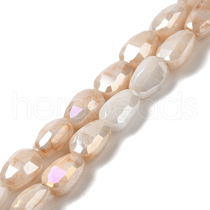 Electroplate Glass Beads Strands GLAA-D013-05B-1