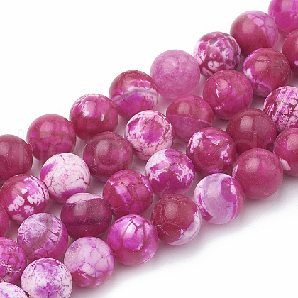 Dyed Natural Crackle Agate Beads Strands G-T100-04D-1