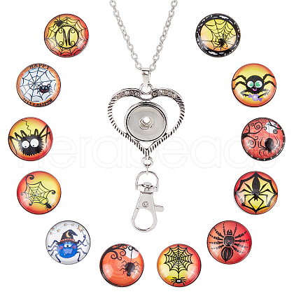 SUNNYCLUE DIY Interchangeable Dome Office Lanyard ID Badge Holder Necklace Making Kit DIY-SC0021-97H-1