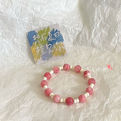 Porcelain Round Beads Stretch Bracelets for Women WG648B1-06-1