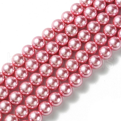 Eco-Friendly Dyed Glass Pearl Round Beads Strands HY-A002-12mm-RB109-1