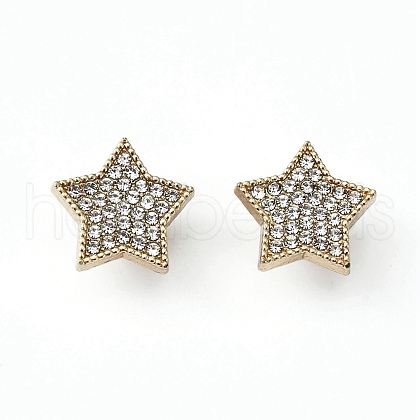 1-Hole Alloy Rhinestone Shank Buttons BUTT-WH0027-16G-1