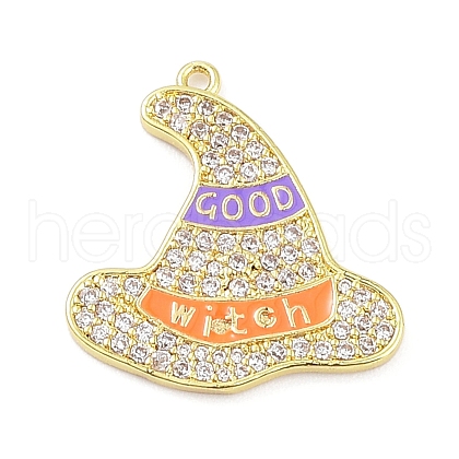 Rack Plating Brass Cubic Zirconia Pendants KK-D031-07G-02-1