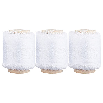 DELORIGIN 3 Rolls Polyester Satin Frayed Ribbon OCOR-DR0001-03A-1