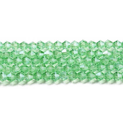 Transparent Electroplate Glass Beads Strands GLAA-F029-3mm-C24-1