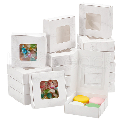Marble Print Paper Candy Storage Box CON-WH0084-92A-1