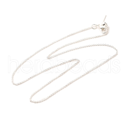 1mm Rack Plating Brass Cable Chain Adjustable Slider Necklaces for Women Men MAK-L044-55S-1