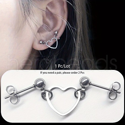 304 Stainless Steel Double Piercing Cartilage Earrings FS-WG816F8-03-1