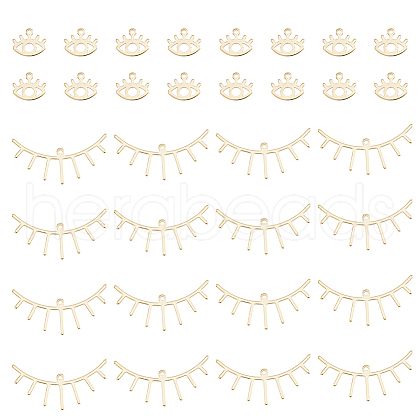 HOBBIESAY 32Pcs 2 Style Brass Pendants KK-HY0003-08-1