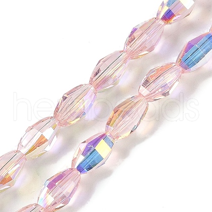 Electroplate Glass Beads Strands GLAA-Q101-03A-AB01-1