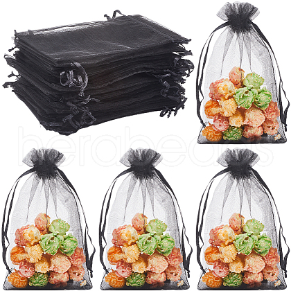 SOFPLATE 100pcs Large Organza Pouches Portable Shoes Bag Travel Storage Drawstring Bags OP-SP0001-03D-02-1
