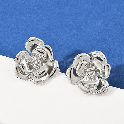 Brass Stud Earrings EJEW-S277-08P-B-1