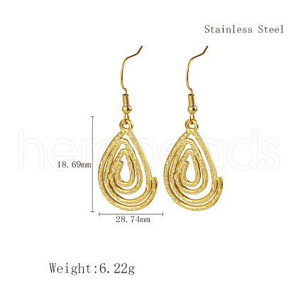 Stylish Stainless Steel Spiral Pendant Dangle Earrings for Daily Wear NP0587-3-1