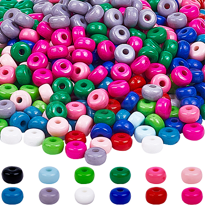SOFPLATE 600Pcs 12 Colors Opaque Acrylic Beads MACR-SP0001-24-1