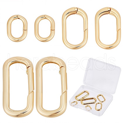 SUNNYCLUE 6Pcs 3 Style Brass Spring Gate Rings DIY-SC0019-62-1