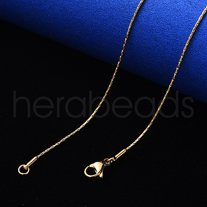 PVD Vacuum Plating 304 Stainless Steel Coreana Chain Necklace NJEW-S420-005D-G-1