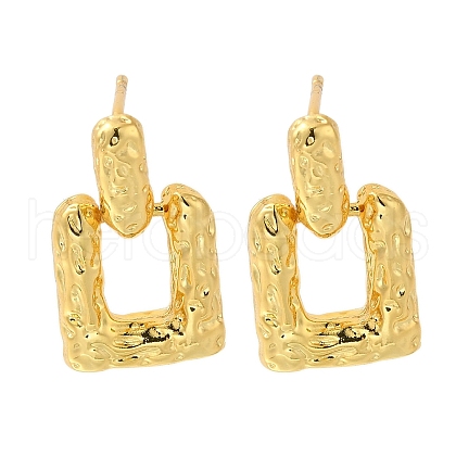 Rack Plating Square Brass Stud Earrings EJEW-I310-16G-1