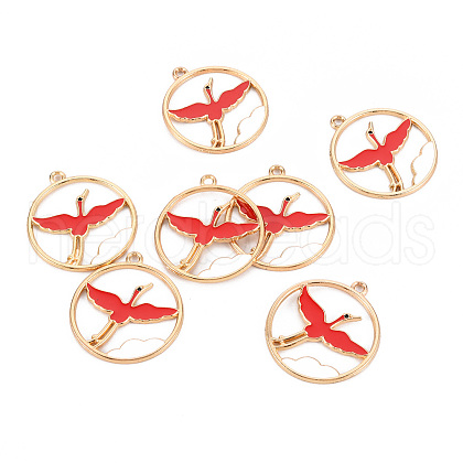 Eco-Friendly Alloy Enamel Pendants ENAM-T011-82A-NR-1
