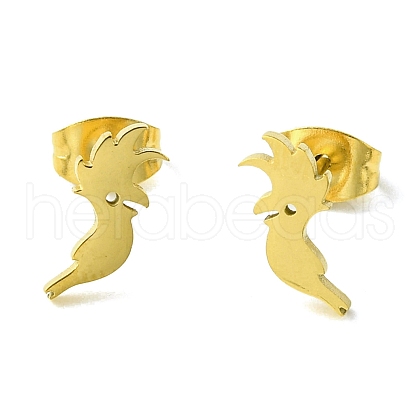 Cute Little Animal Theme 304 Stainless Steel Stud Earrings EJEW-B041-04G-G-1