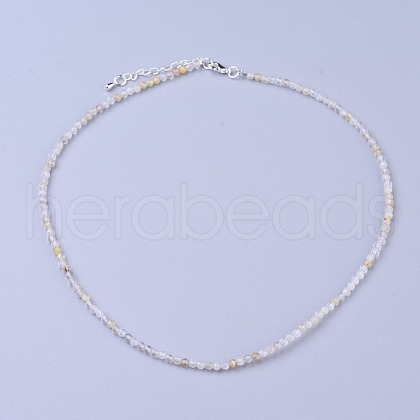 Natural Rutilated Quartz Beaded Necklaces NJEW-K114-C-A10-1