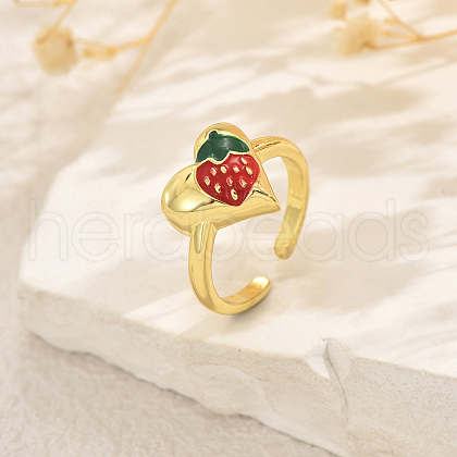Fruit Themes Brass Cuff Open Rings for Women FC9265-2-1
