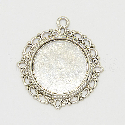 Zinc Alloy Pendant Settings for Cabochon & Rhinestone X-PALLOY-A15290-AS-FF-1
