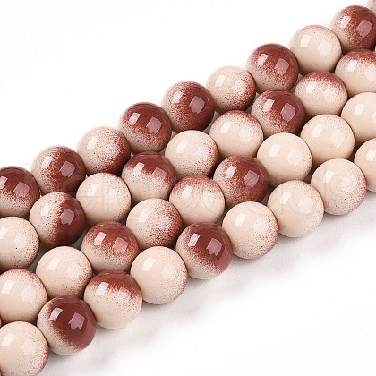 Baking Painted Glass Beads Strands DGLA-N012-10mm-08-1
