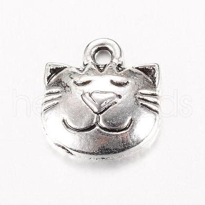Tibetan Style Alloy Kitten Charms TIBE-T003-067AS-FF-1
