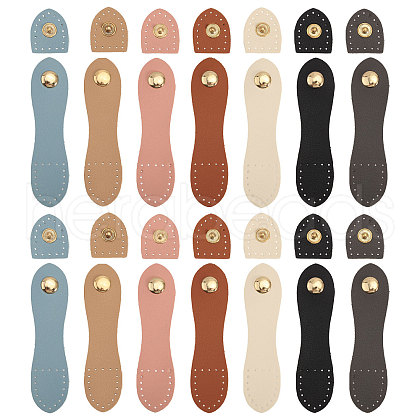 CHGCRAFT 14 Sets 7 Colors Imitation Leather Sew on Purse Lock with Snap Button FIND-CA0008-57-1