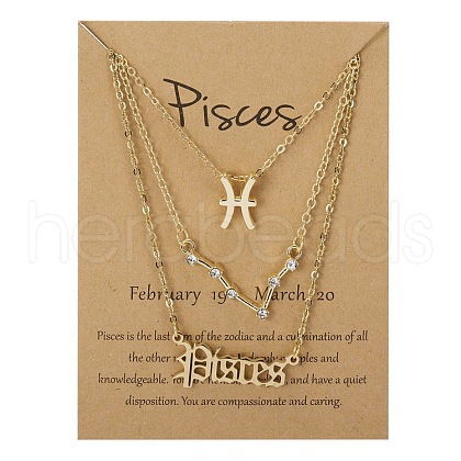 3Pcs 3 Styles Alloy Crystal Rhinestone Constellation Pendant Necklaces Sets WGEBB06-23-1