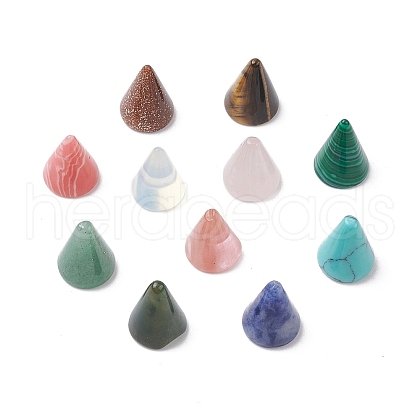 Natural & Synthetic Mixed Gemstone Circular Cone Ornament G-K359-01B-1
