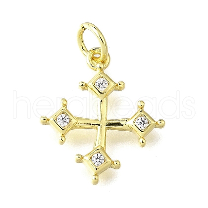 Brass Micro Pave Cubic Zirconia Pendants KK-V007-16G-1