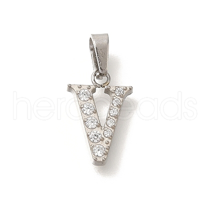 Ion Plating(IP) 304 Stainless Steel Micro Pave Cubic Zirconia Pendants STAS-H228-02P-05-1
