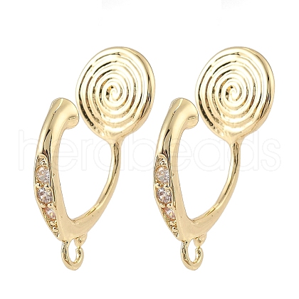 Brass Clip-on Earrings Findings KK-K371-27A-G-1