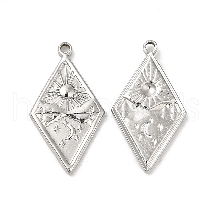 304 Stainless Steel Pendants STAS-L020-038P-1