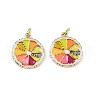 Brass Enamel Pendants KK-H072-14G-05-1