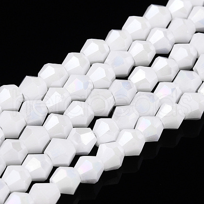 Opaque Solid Color Electroplate Glass Beads Strands EGLA-A039-P2mm-A15-1