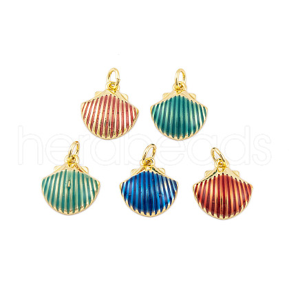 Rack Plating Brass Enamel Pendants KK-P269-09G-1