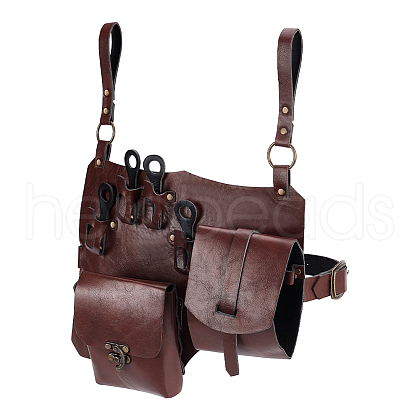 Retro PU Leather Magic Potions Belt Pouch Waist Bags AJEW-WH0270-362-1