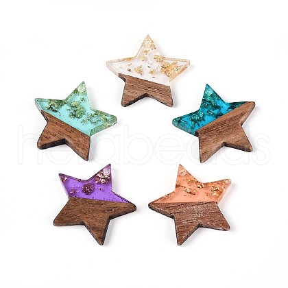 Resin & Walnut Wood Pendants RESI-T057-38M-1
