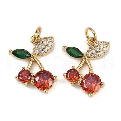 Brass Micro Pave Cubic Zirconia Pendants KK-A257-19C-G-1