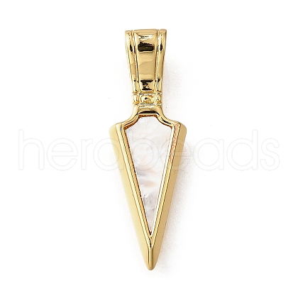 Brass Shell Pendants KK-D328-25G-1