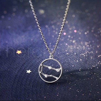 Alloy Crystal Rhinestone Ring with Constellation Pendant Necklaces FS-WG797BF-05-1