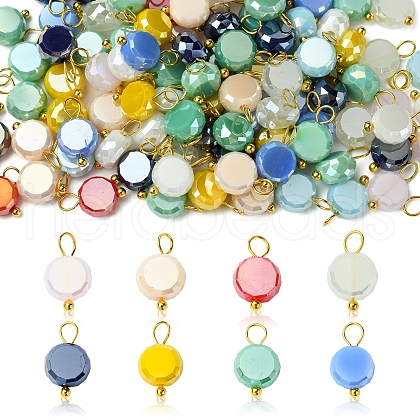 100Pcs Electroplate Glass Charms PALLOY-FZ00017-1