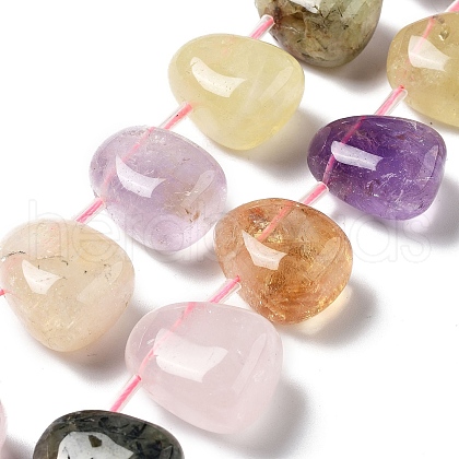 Natural Rose Quartz & Amethyst & Yellow Quartz & Lemon Quartz & Prehnite Beads Strands G-P528-E03-01-1