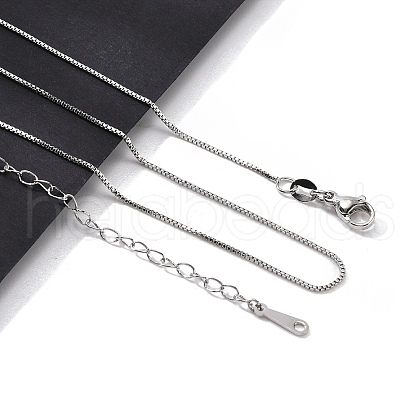 Brass Box Chain Necklaces for Women NJEW-G160-17P-1