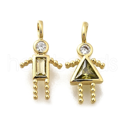 Brass Micro Pave Cubic Zirconia Pendants KK-D339-02G-08-1