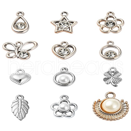 12 Styles ABS Plastic & CCB Plastic Pendants KY-YW0001-67-1